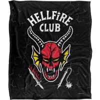 Stranger Things Hellfire Club Logo Officially Licensed Silky Touch Super Soft Throw Blanket 152 x 127 cm in White