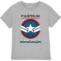 Captain America Badge T Shirt Athletic Heather