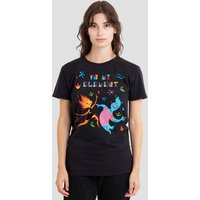 Disney Women's Elemental Ember & Wade, In My Element T-Shirt, Black | Size: Small