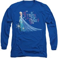 Disney Frozen Elsa Has A Frozen Heart Long Sleeve T-Shirt, Royal | Size: Large