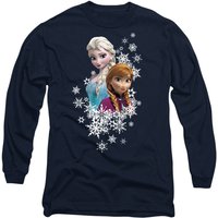 Disney Frozen Elsa & Anna Snowflake Portrait Long Sleeve T-Shirt, Navy | Size: 2XL
