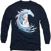Disney Frozen Believe In Yourself Elsa & Nokk, The Water Spirit Long Sleeve T-Shirt, Navy | Size: Small