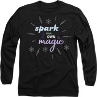 Disney Frozen Spark Your Own Magic Elsa Silhouette Long Sleeve T-Shirt, Black | Size: Large
