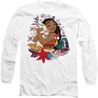 Disney Moana Pua Hei Hei Love Long Sleeve T-Shirt, White | Size: 2XL
