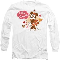 Disney Minnie Mouse Vintage Valentine's Day Hey Sweetie Long Sleeve T-Shirt, White | Size: XL