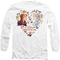 Disney Frozen Valentine's Day Elsa, Anna, Sisters Connected By Love Long Sleeve T-Shirt, White | Size: 2XL