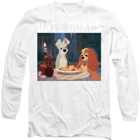 Disney Lady & The Tramp Date Goals Valentine's Day Long Sleeve T-Shirt, White | Size: XL