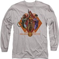 Marvel Black Panther: Wakanda Forever Shuri Okoye Nakia Long Sleeve T-Shirt, Athletic Heather in Light Grey | Size: Large