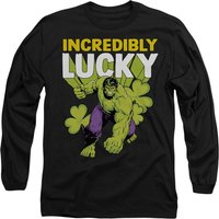 Marvel The Incredible Hulk St Patrick's Day Hulk Incredibly Lucky Long Sleeve T-Shirt, Black | Size: Medium