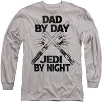 Fathers Day Jedi Night Long Sleeve T Shirt Athletic Heather