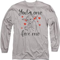 Valentines Day Yoda One Me Long Sleeve T Shirt Athletic Heather