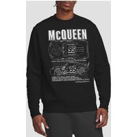 Disney Cars Lightning McQueen Outline Sweatshirt, Black | Size: XL