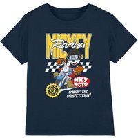 Disney Girl's Mickey Mouse Motor Bike Racing Boys T-Shirt, Navy | Size: 3-4 Years