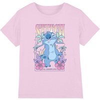 Disney Girl's Lilo&Stitch Tropic Poster Girls T-Shirt, Light Pink | Size: 7-8 Years