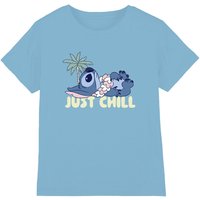 Disney Lilo&Stitch Just Chill Kids T-Shirt, Sky Blue in Baby Blue | Size: 3-4 Years