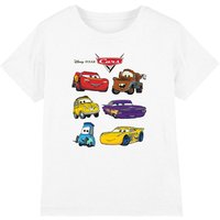 Disney Boy's Cars Characters Boys T-Shirt, White | Size: 7-8 Years