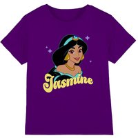 Disney Girl's Princess Jasmine Face Girls T-Shirt, Purple | Size: 12-13 Years