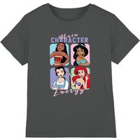 Disney Girl's Princess Main Character Energy Girls T-Shirt, Charcoal | Size: 7-8 Years
