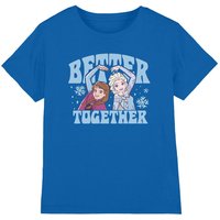 Disney Girl's Elsa & Anna Better Together Girls T-Shirt, Royal Blue | Size: 9-11 Years