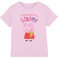 Hasbro Peppa Pig Big Sister Kids T-Shirt, Light Pink | Size: 3-4 Years
