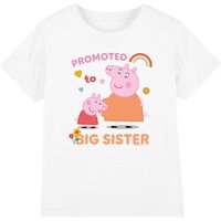 Hasbro Peppa Pig Promoted To Big Sister Kids T-Shirt, White | Size: 5-6 Years