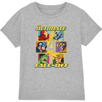Marvel Boy's Avengers Face Off-T Shirt, Athletic Heather in Light Grey | Size: 12-13 Years