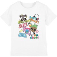 Marvel Girl's Guardians Of The Galaxy Rocket & Groot Stickers T-Shirt, White | Size: 7-8 Years