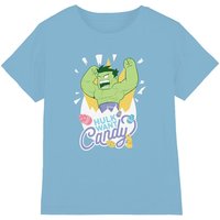 Marvel Easter Hulk Want Candy Kids T-Shirt, Sky Blue in Light Blue | Size: 12-13 Years