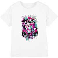 Marvel Girl's Ghost Spider Gwen Graffiti Face T-Shirt, White | Size: 12-13 Years