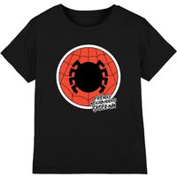 Marvel Boy's Friendly Neighborhood Spiderman Badge T-Shirt, Black | Size: 12-13 Years