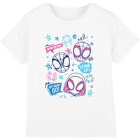 Marvel Girl's Spidey & His Amazing Friends Doodle T-Shirt, White | Size: 12-13 Years