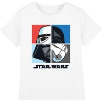 Star Wars Darth Vader & Stormtrooper Squares Kids T-Shirt, White | Size: 5-6 Years