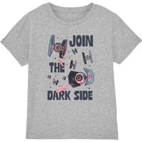 Join Dark Side Tie Fighters T Shirt Heather Grey Light Grey