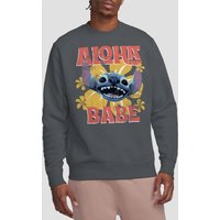 Disney Stitch Movie Aloha Babe Adults Sweatshirt, Charcoal | Size: Small
