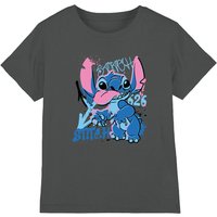 Disney Boy's Lilo & Stitch 626 Graffiti Kids T-Shirt, Light Graphite in Grey | Size: 7-8 Years