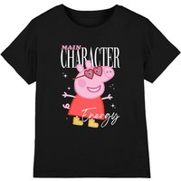 Hasbro Girl's Peppa Pig Tv Peppa Pig Main Character Kids T-Shirt in Black | Size: 5-6 Years