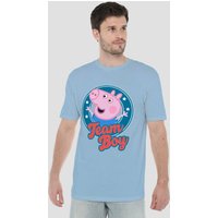 Peppa Pig George Pig Team Badge T Shirt Sky Blue