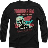 #1 Dad Retro Dadalorian Where I Go Long Sleeve T Shirt