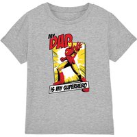 Cross Franchise Iron Man Dad Hero Comic T Shirt Heather Grey