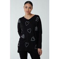 Hotfix Multi Heart Batwing Top S M