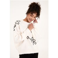 Stone Abstract Flower Sequin Jumper S M