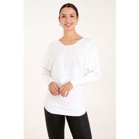 Embellished Pearl Knitted Jumper Ivory