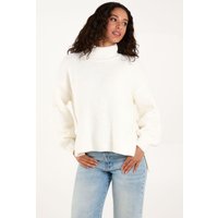 Textured High Neck Jumper Ivory