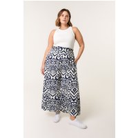 Curve Abstract Printed Wide Leg Trousers