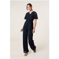 Blue Vanilla Women's Navy Lace Wrap Over Jumpsuit | Size: 8
