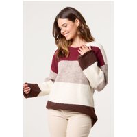 Red Colourful Stripped V Neck Jumper