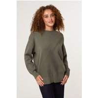 Khaki Argyle Stitch Detail Jumper