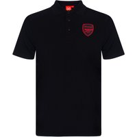 Arsenal FC Men's Adults Crest Polo Shirt in Black | Size: Small