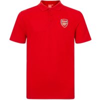 Arsenal FC Boy's Kids Crest Polo Shirt in Red | Size: 12-13 Years