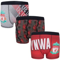 Liverpool FC Boy's Kids 3 Pack Boxer Shorts in Red | Size: 7-8 Years